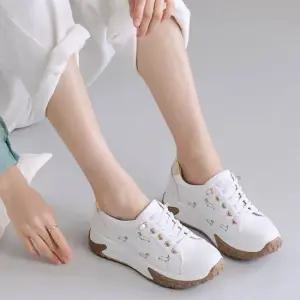 에스유니 소가죽 발편한 밴드스트링 데일리 여성 통굽 키높이 캐주얼 스니커즈 운동화 5cm