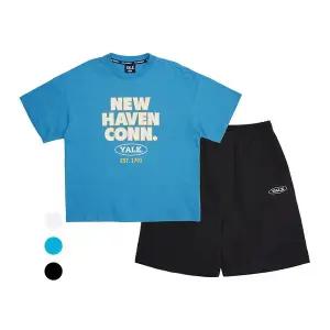 [예일키즈](대전신세계) 시원한 여름준비 아동 반팔 우븐 반바지 세트 3종 1택 (정상가 74,000원)