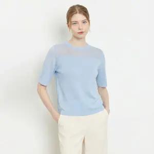 [케네스레이디](대전신세계)[BYLYNN] 시스루 라운드넥 반팔니트 EKPOPC0100