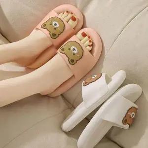 [하프클럽/]여성용 말랑말랑 곰돌이 에바 슬리퍼 학교 여행 거실