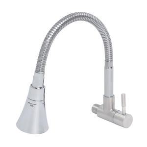 트럼펫 스텐레스 가로 단수 코브라 싱크대수전 주방 씽크대 수도꼭지 자바라