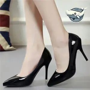 ONM 여성 슬림 하이힐 에나멜 정장 구두 면접 슈즈