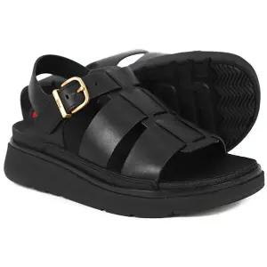 [정품] 핏플랍 여성 젠-FF 레더 올 블랙 피셔맨 샌들 (IZ1-090)