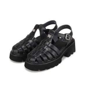 [BABARA][본사운영] 바바라 소가죽 피셔맨 여성플랫샌들 5.5cm_BBI442