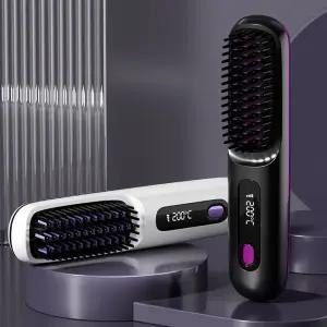 LnD 무선 콤브 매직 헤어빗 고데기 빗고데기 파우치포함 브러쉬 휴대용 여행 헤어 스타일러 온도조절
