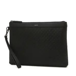 [헤지스](대구신세계)블랙 이니셜패턴 소가죽 클러치백 HJHO5F830BK