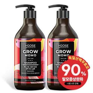이고세 그로우 모모 탈모완화 집중케어 맥주효모 샴푸 1000ml x 2개 (설페이트 프리)