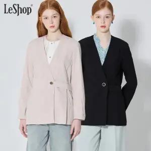 르샵 노카라 허리 벨티드장식 린넨자켓