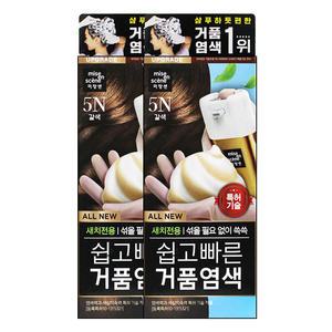 미쟝센 올뉴 쉽고 빠른 거품염색 5N 갈색 2개