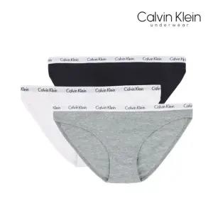 캘빈클라인 언더웨어 여자속옷 비키니 삼각팬티 3장세트 QD3588-999