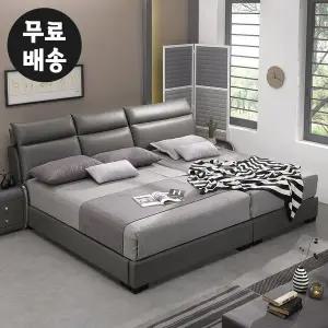 [벤티스가구]린 가죽 패밀리 침대프레임 가족 높은 3인용 올인원 고급(퀸사이즈+슈퍼싱글사이즈)