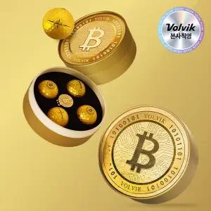 [볼빅][본사직영] 볼빅 솔리체 골드 비트코인 에디션 골프공 4구+골드볼마커 선물세트