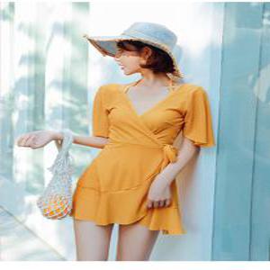 55부터 99까지 빅사이즈 날씬보장-5kg 프릴 반팔 랩 여성 원피스 수영복 TL150