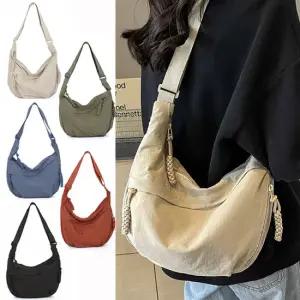 여성 크로스백 반달 나일론 여행 보조 슬링백 가방