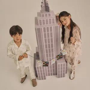 [오르시떼](하남점)아동 G016 뉴욕뜨왈GR 긴소매 파자마 세트