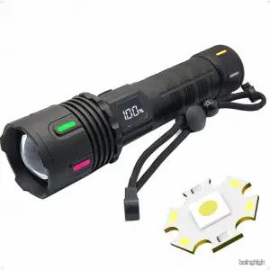 초고휘도 LED 줌 충전식 서치 손전등 배터리잔량표시 캠핑 야간작업 등산