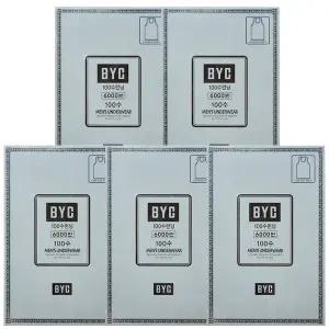 BYC하이퀄리티남성100수민소매런닝5매 BYI6031