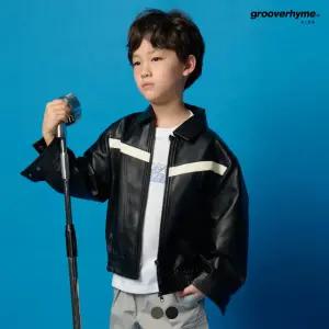 [그루브라임키즈]유니) P100 에코레더 배색절개 점퍼 (LITSCUV794M)