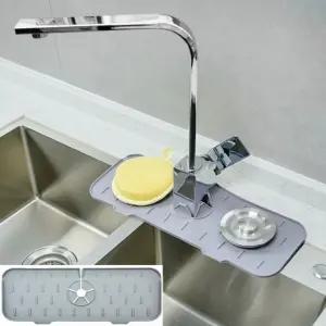 실리콘 자동 물빠짐 드라잉매트 싱크대 세면대 매트 주방 욕실 수납매트