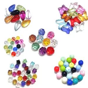 Bead 빅구슬 관통타입 아크릴비즈 믹스컬러 한팩, 모양선택