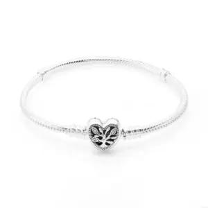 598827C01 모멘츠 패밀리 트리 하트 클래습 스네이크 체인 실버 팔찌