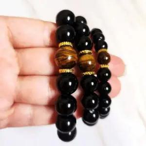 팔찌 패션 12mm 불교 염주팔찌 흑요석-WFGT9JV