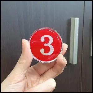 [하프클럽/]에폭시 번호판 레드 숫자 테이블 181P 48mm 1~50