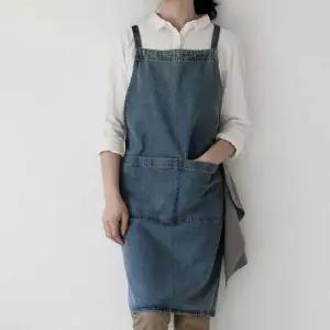 데님 앞치마 어린이집 카페 공방 작업용 청앞치마