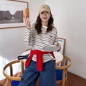 [메이블루]하트 스트라이프 긴팔티