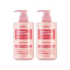 쿤달 허니 앤 마카다미아 퓨어 바디로션 베이비파우더 500ml 2개