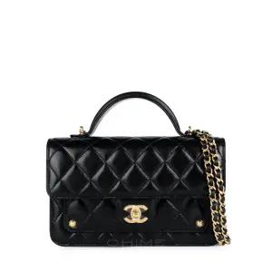 (당일출고)(선물포장)  크로스백 WOC 탑핸들 램스킨 블랙+골드