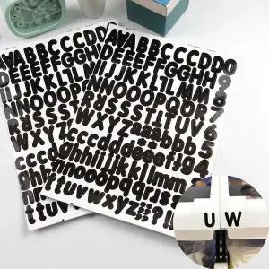 [하프클럽/]대문자 소문자 숫자 스티커 번호스티커 검정 1P