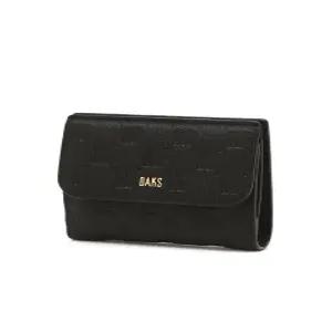 닥스 액세서리 여성 24FW [스테디셀러] 블랙 DD로고 소가죽 반지갑 WCWA4F602BK