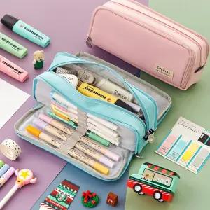 고퀄리티 3단수납 마카롱 대용량필통 컬러4종