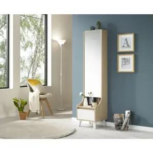 데코라인 라떼 전신거울 공간틈새 수납 서랍 화장대