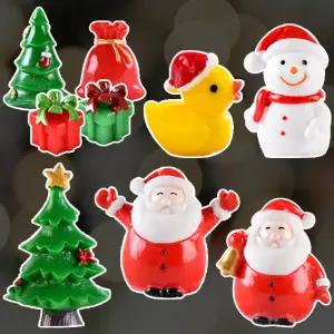 크리스마스트리 산타할아버지 눈사람 오리 미니 피규어 포토존 꾸미기 테이블 선물 주머니