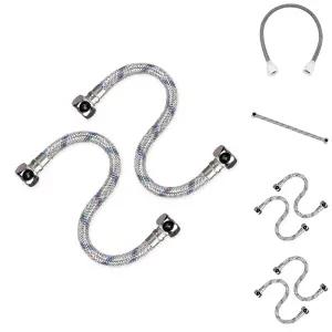 세면기 고압호스 세면대 욕실 수도연결관 부속품(2개)/수도/배관/부속/수전/호스/고압/세면대줄/부품/배수