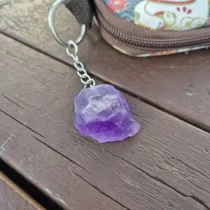 [하프클럽/]핸드메이드 천연 크리스탈 자수정 키링 1P