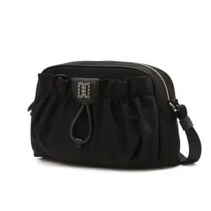 [닥스](강남점)DCBA6E346BK [HILTON] 블랙 DD장식 셔링 포인트 나일론 크로스백