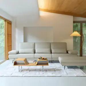 [다우닝] 플라나 베이직 4인 전체 천연가죽 소파+스툴