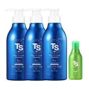 [TS트릴리온]뉴TS 쿨샴푸 500g 3개 + 프리미엄 TS 샴푸 100g 1개