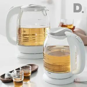 듀플렉스 위생적인 1.7L 대용량 전기 유리포트 무선 커피 티 차 전기주전자 사무실 가정용 자취생