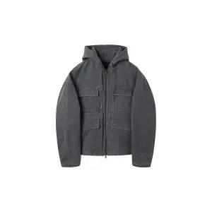 [커스텀멜로우](강남점) 그레이 코튼 다잉 후드 자켓 CWUAM25383GYD