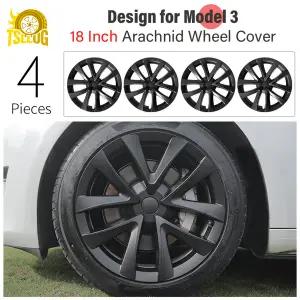 테슬라 모델 3용 4개 18인치 휠 커버 아라크니드 교체용 자동차 허브캡 풀 림 커버 자동차 액세서리 -