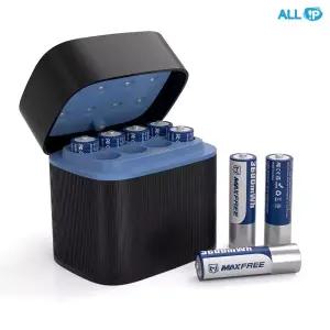 올아이피 AA 건전지 리튬이온배터리 8개입 충전용 충전기 패키지 Maxfree