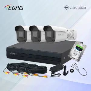 [실시간 500만화소지원]이지피스 실외3대 4채널 FHD CCTV 자가설치 풀세트