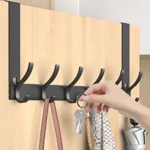 문 걸이 도어후크 가로형 6구 방문용 옷걸이 문짝 행거 도어 부착형