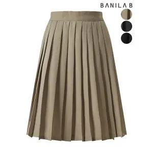 [하프클럽/바닐라비]여성 백밴딩 플리츠 미디 스커트