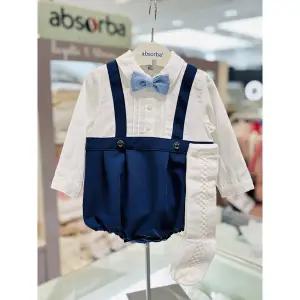 [압소바](본점)[압소바 26년SS 임신출산백일돌선물]앙리 정장우주복+장말세트(A1122302)네이비