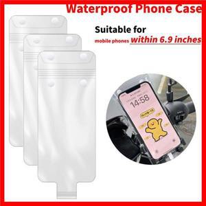 투명 방수 휴대폰 케이스 오토바이 휴대폰 거치대 가방 터치 스크린 6.9 인치 미만 휴대폰 커버 파우치 PVC